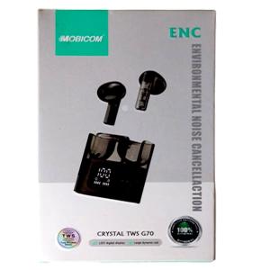 Mobicom G70 Crystal TWS Bluetooth Earbuds with ENC RGB Gaming Transparent Earbuds